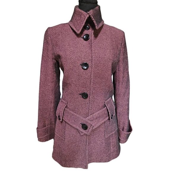 Gratti Italy Women's Wool Blend Reefer Single Breasted Belted Coat, Size Small - Picture 1 of 11